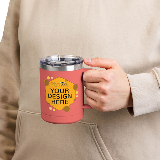 15oz Coral Custom Insulated Coffee Mug