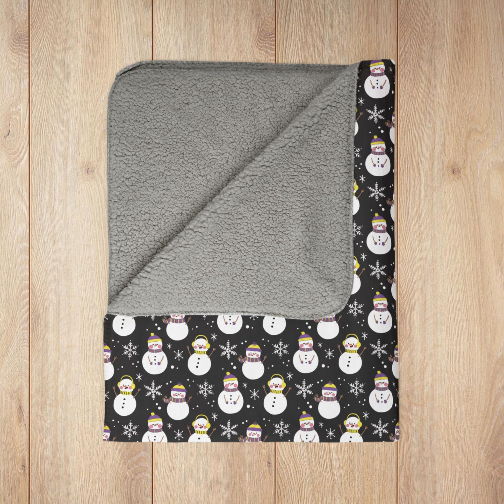 Non-Binary Pride Snowman Fleece Sherpa Blanket