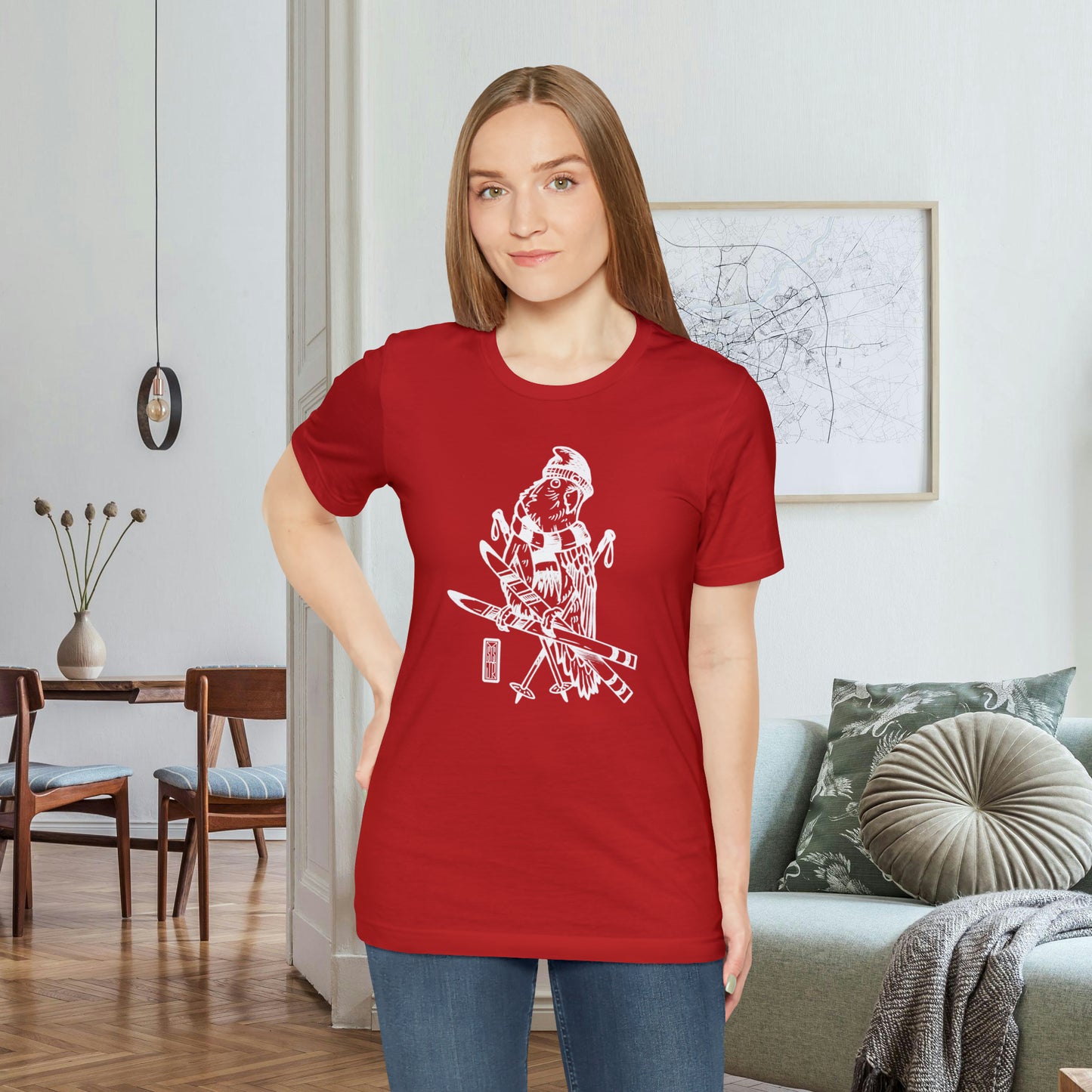 Lovebird Goes Skiing, Line Art Tee
