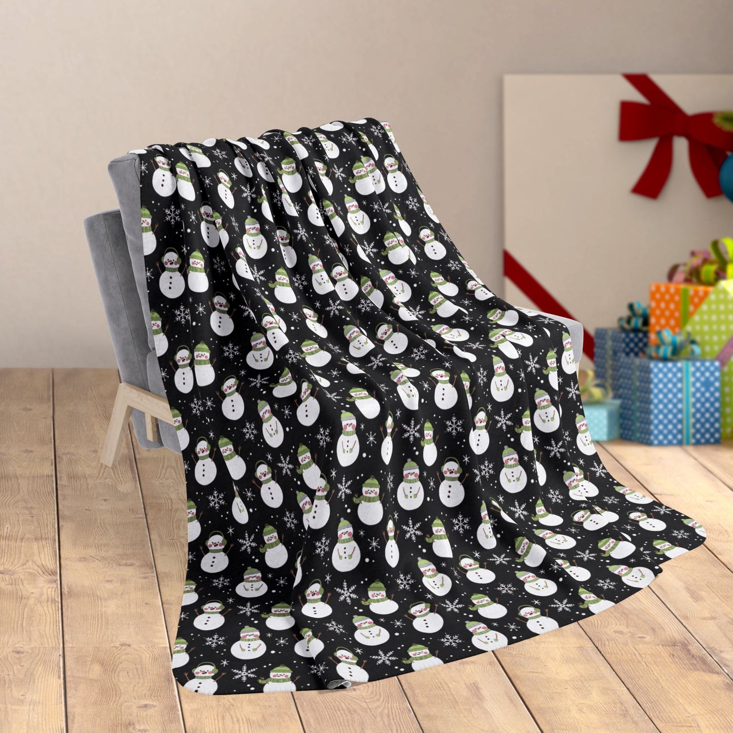 60" × 80" Agender Pride Snowman Fleece Sherpa Blanket