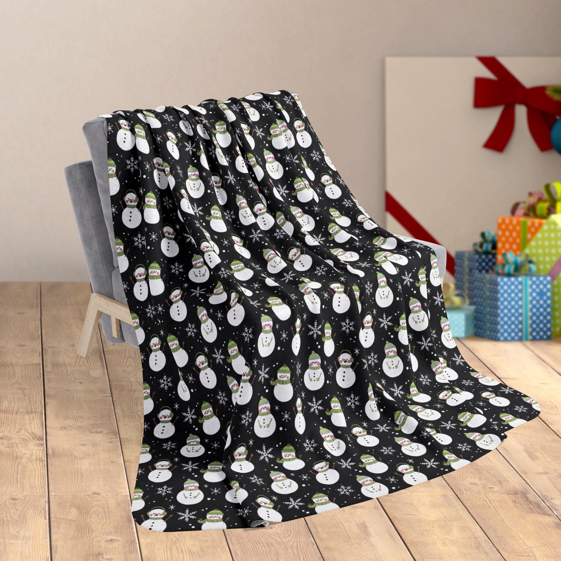 60" × 80" Agender Pride Snowman Fleece Sherpa Blanket