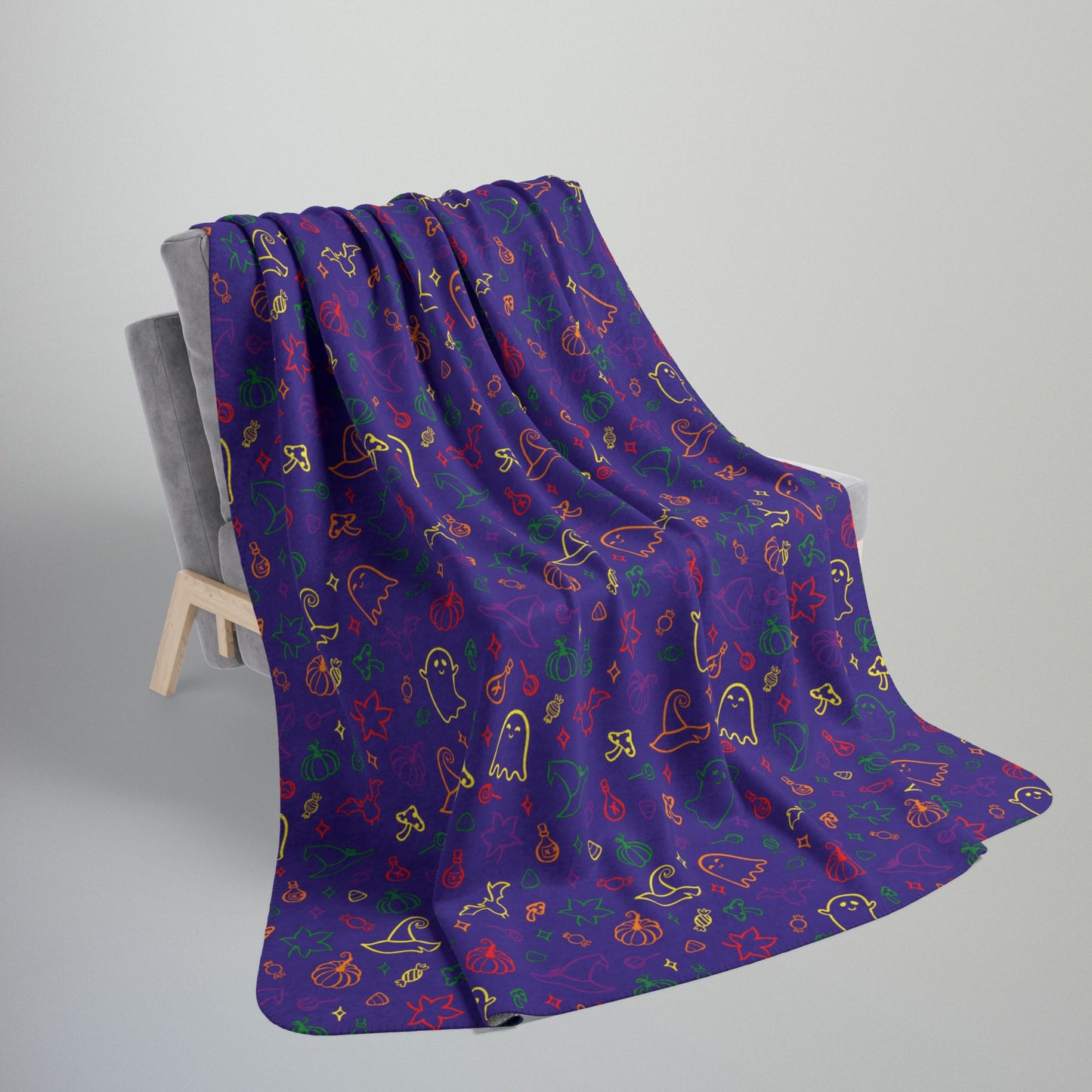 Rainbow Pride Halloween Fleece Sherpa Blanket