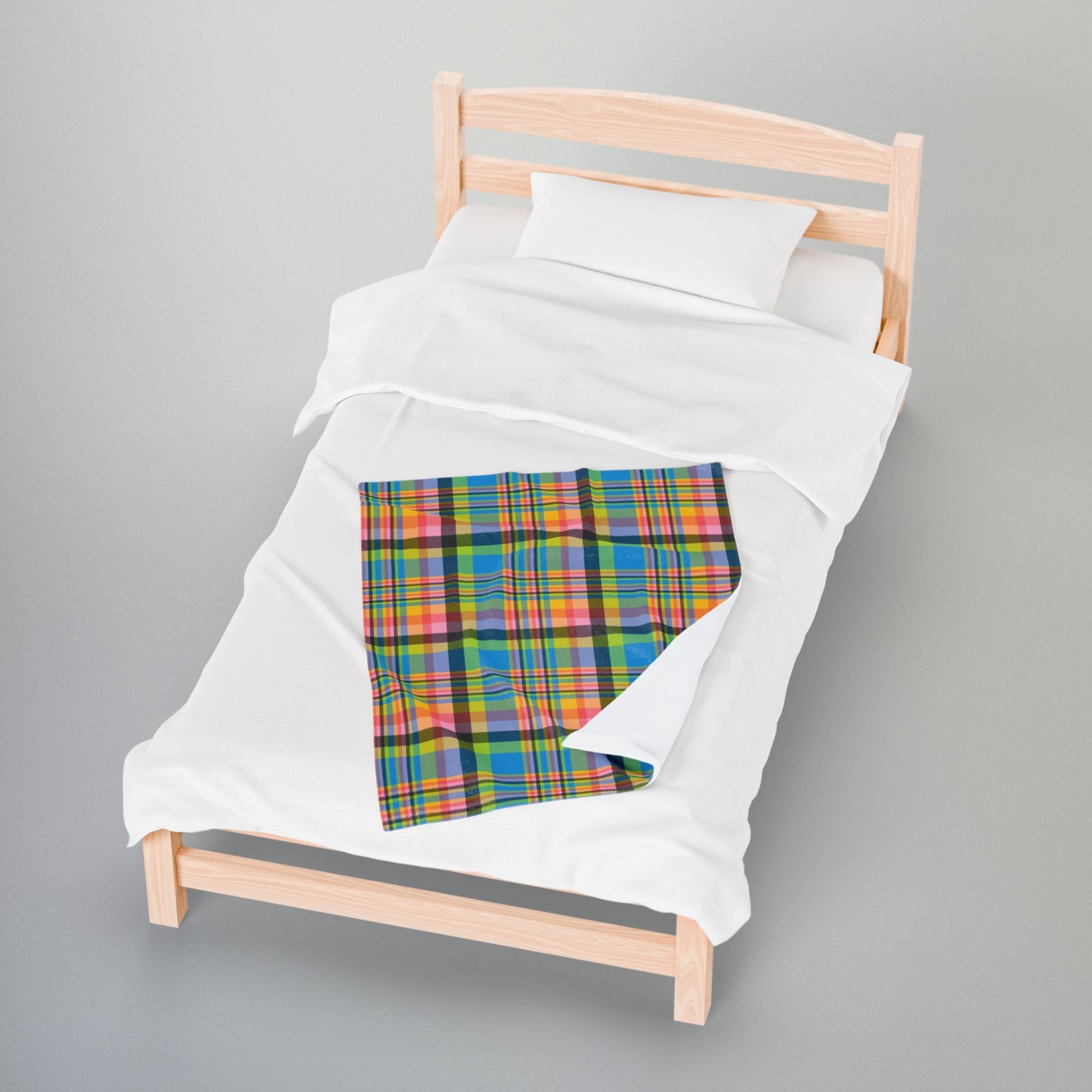 Queer Pride Plaid Velveteen Plush Blanket