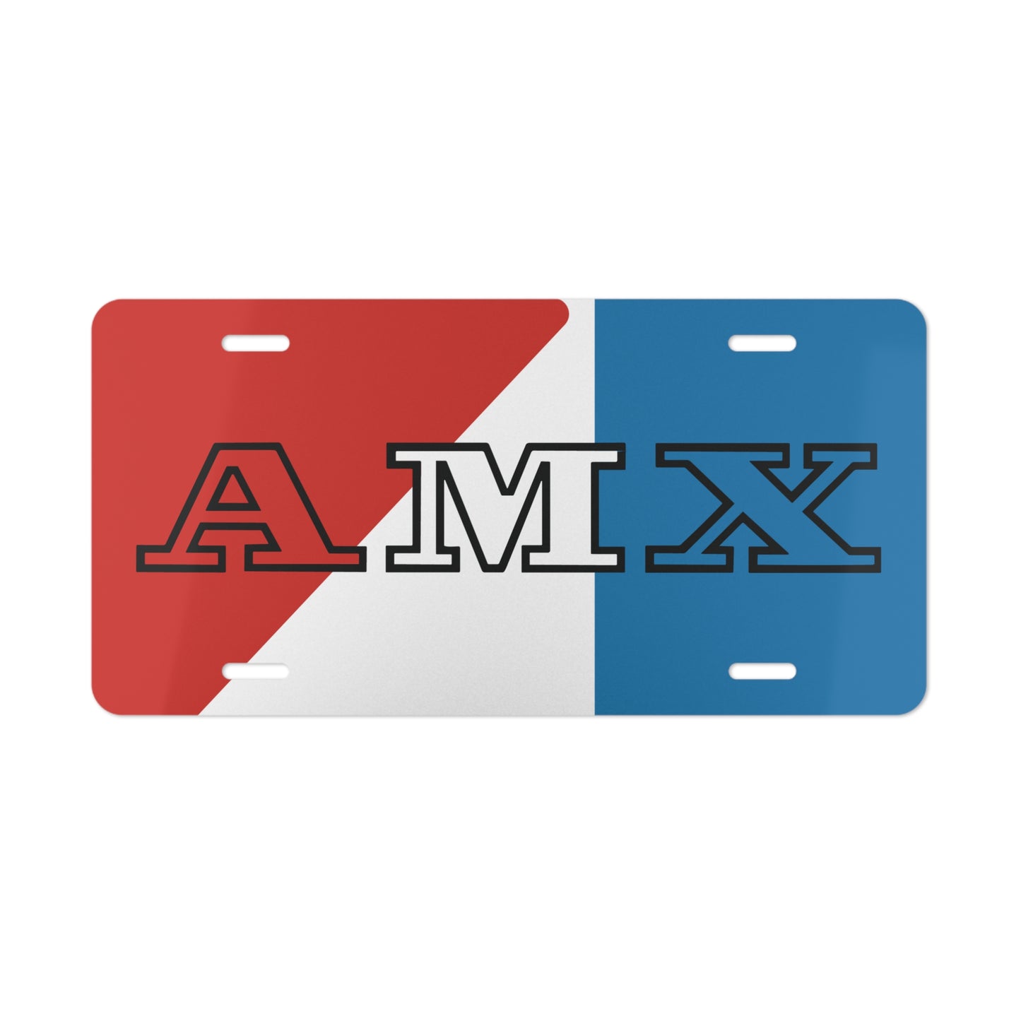 AMC American Motors AMX Red White & Blue Logo Vanity Plates