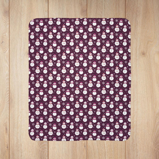 Lesbian Pink Pride Snowmen Velveteen Plush Blanket