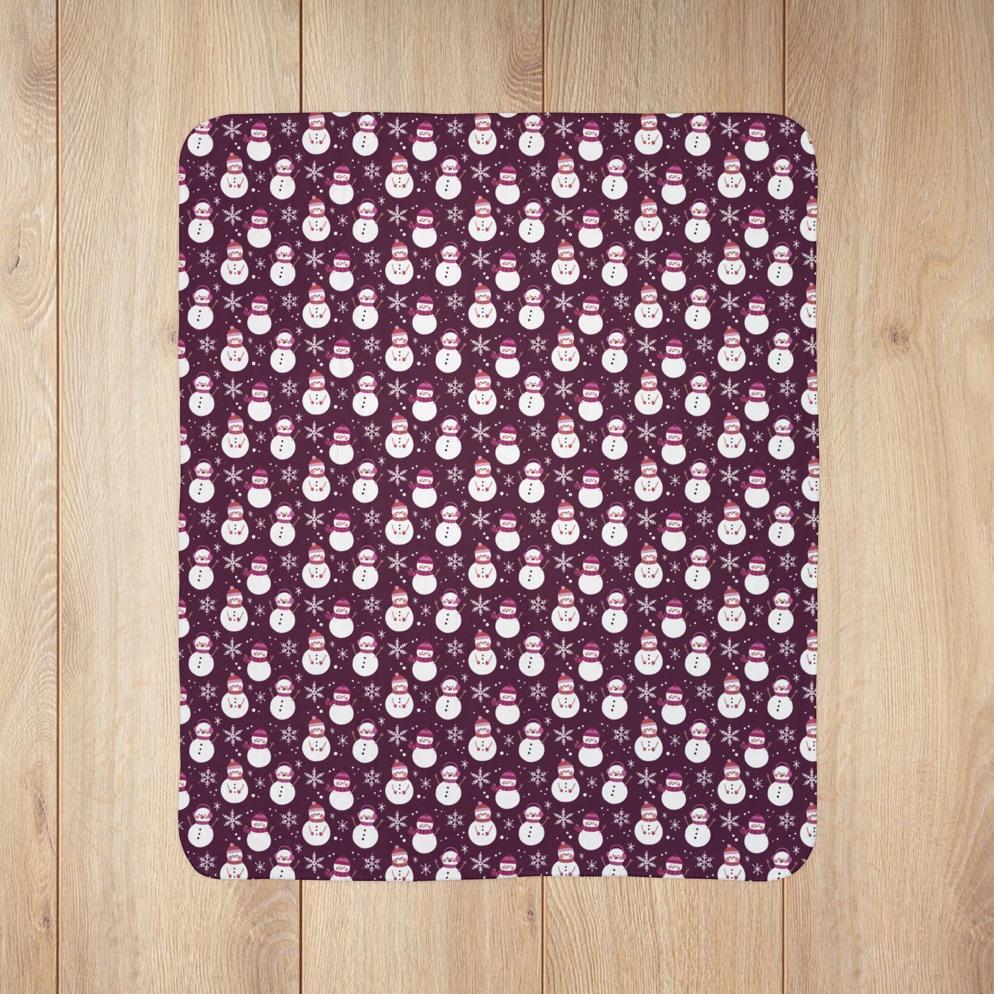 Lesbian Pink Pride Snowman Fleece Sherpa Blanket