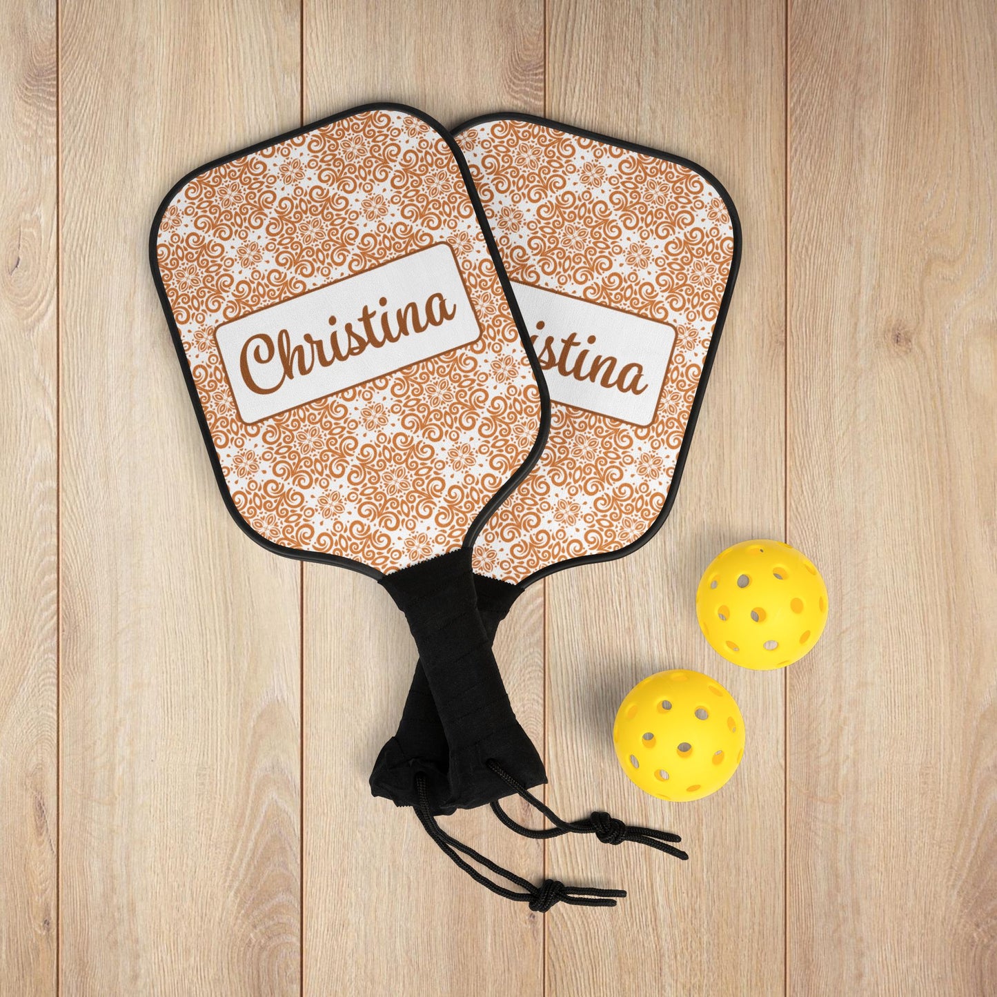 Frilly Orange Pickleball Paddles