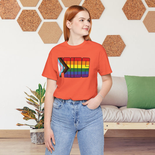 Coral Rainbow Progress Pride Tee
