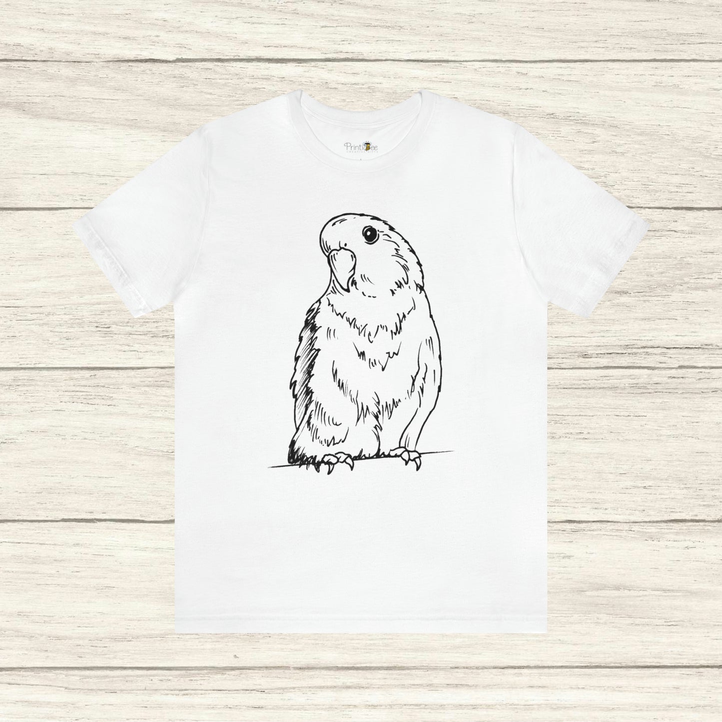 Floofball Lovebird, Line Art Tee