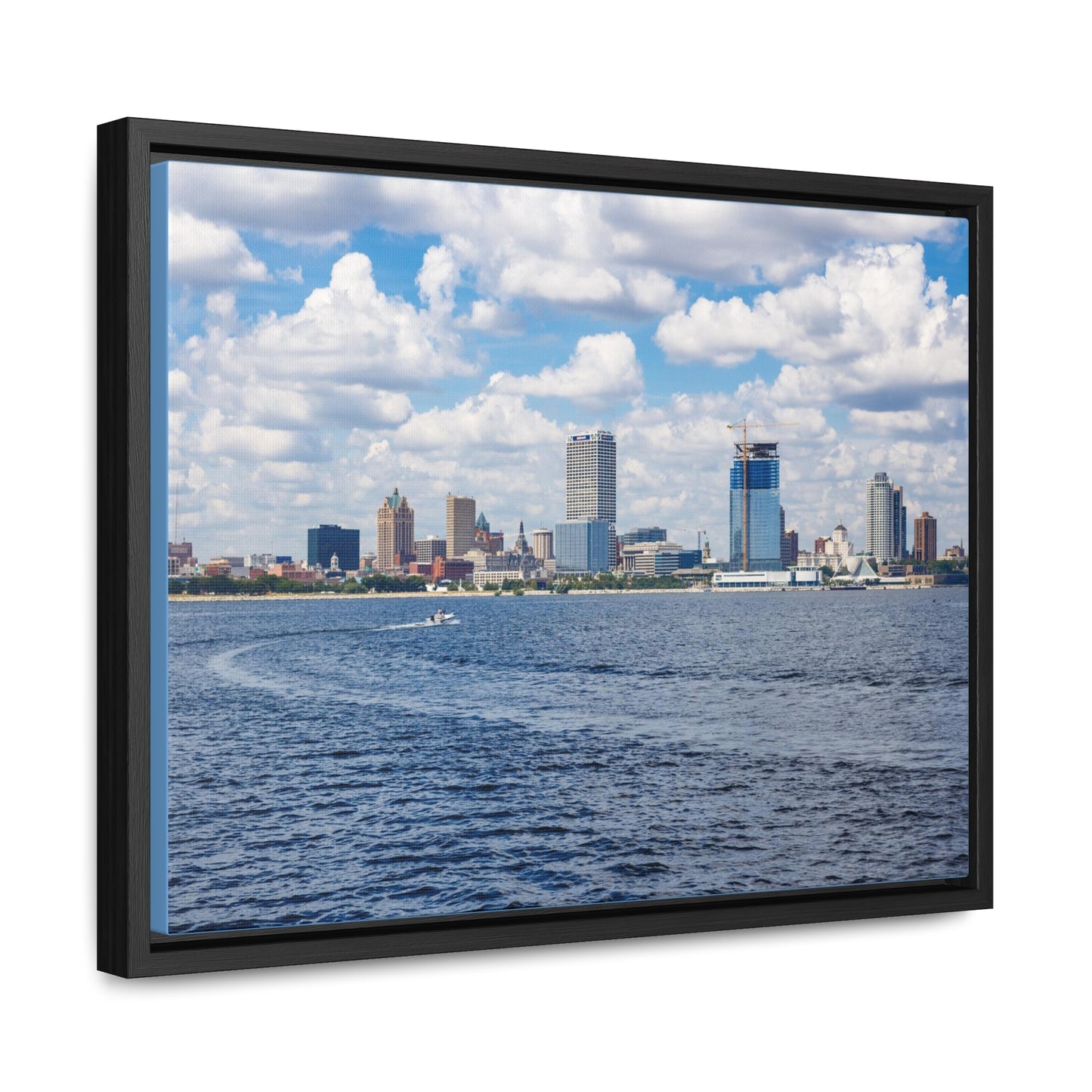 Milwaukee Wisconsin Skyline du lac Michigan, photographie encadrée sur toile