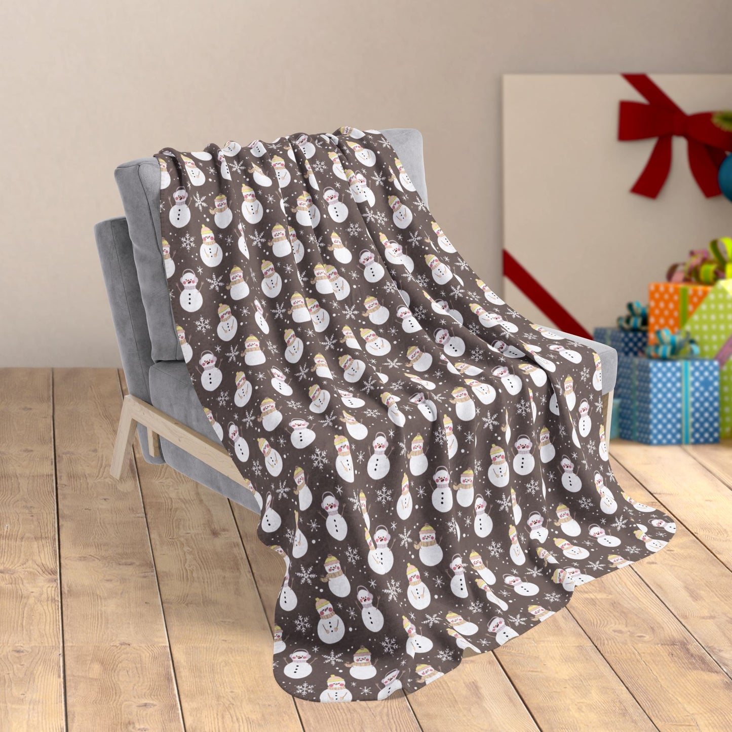 50" × 60" Pangender Pride Snowman Fleece Sherpa Blanket