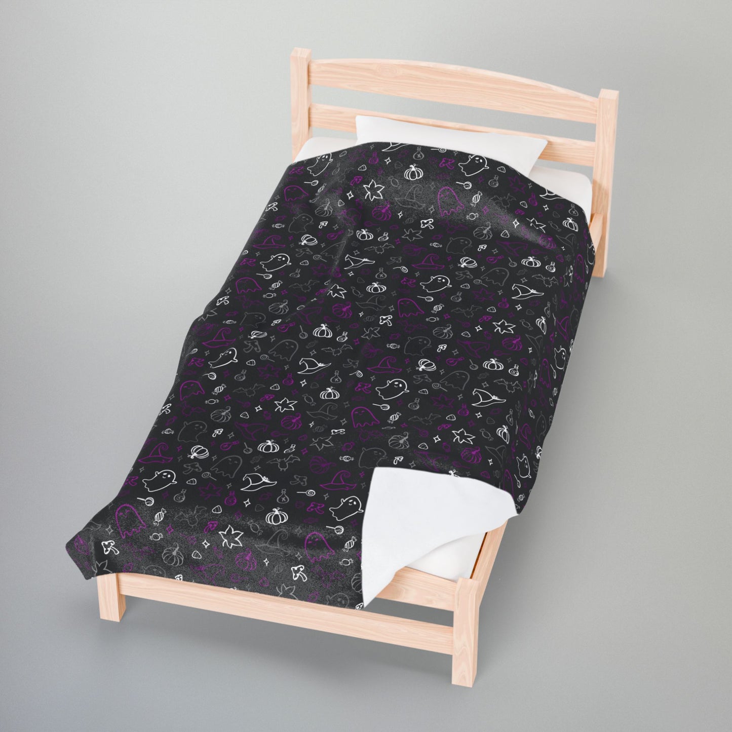 Asexual Pride Halloween Velveteen Plush Blanket