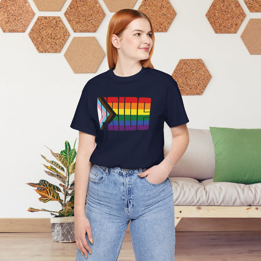 Navy Rainbow Progress Pride Tee