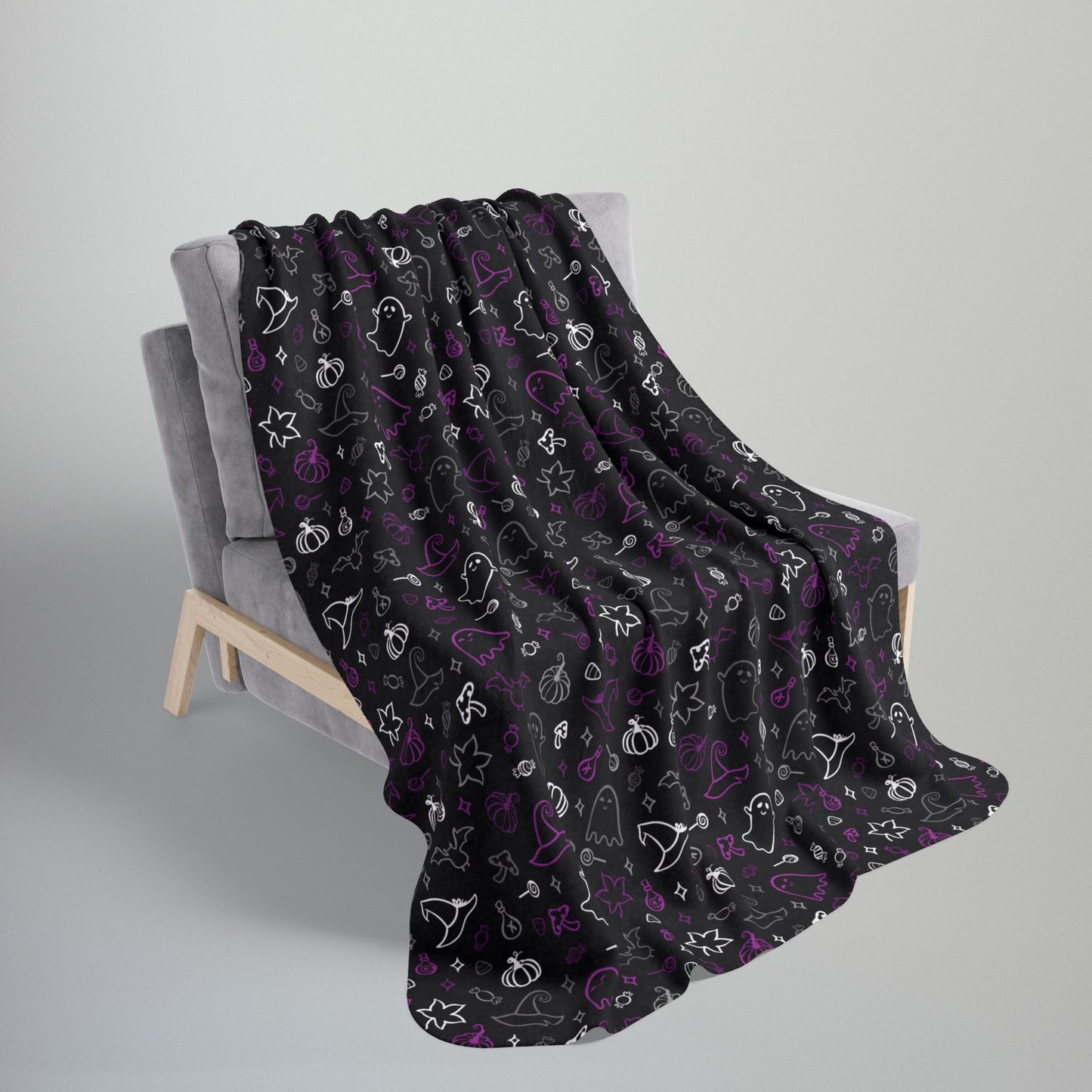 Asexual Pride Halloween Fleece Sherpa Blanket