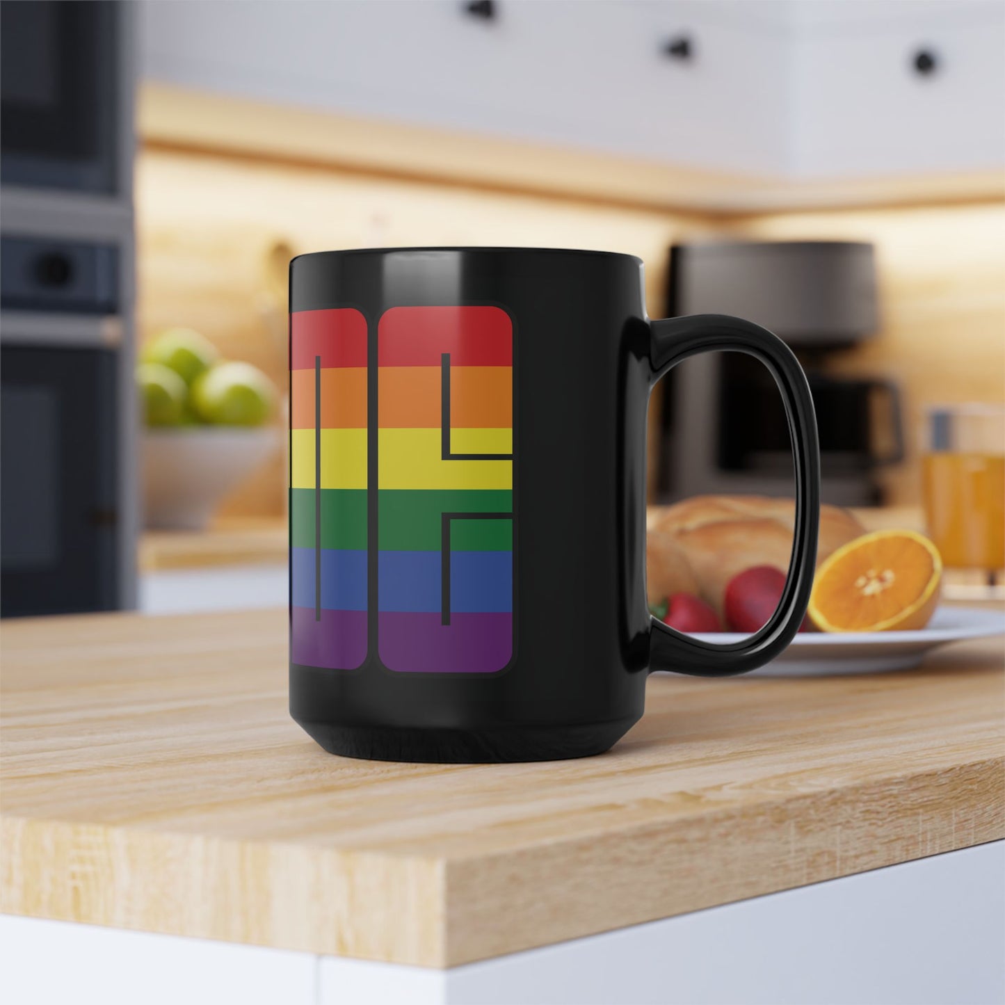 Rainbow Progress Pride 11oz or 15oz Black or White Ceramic Mug