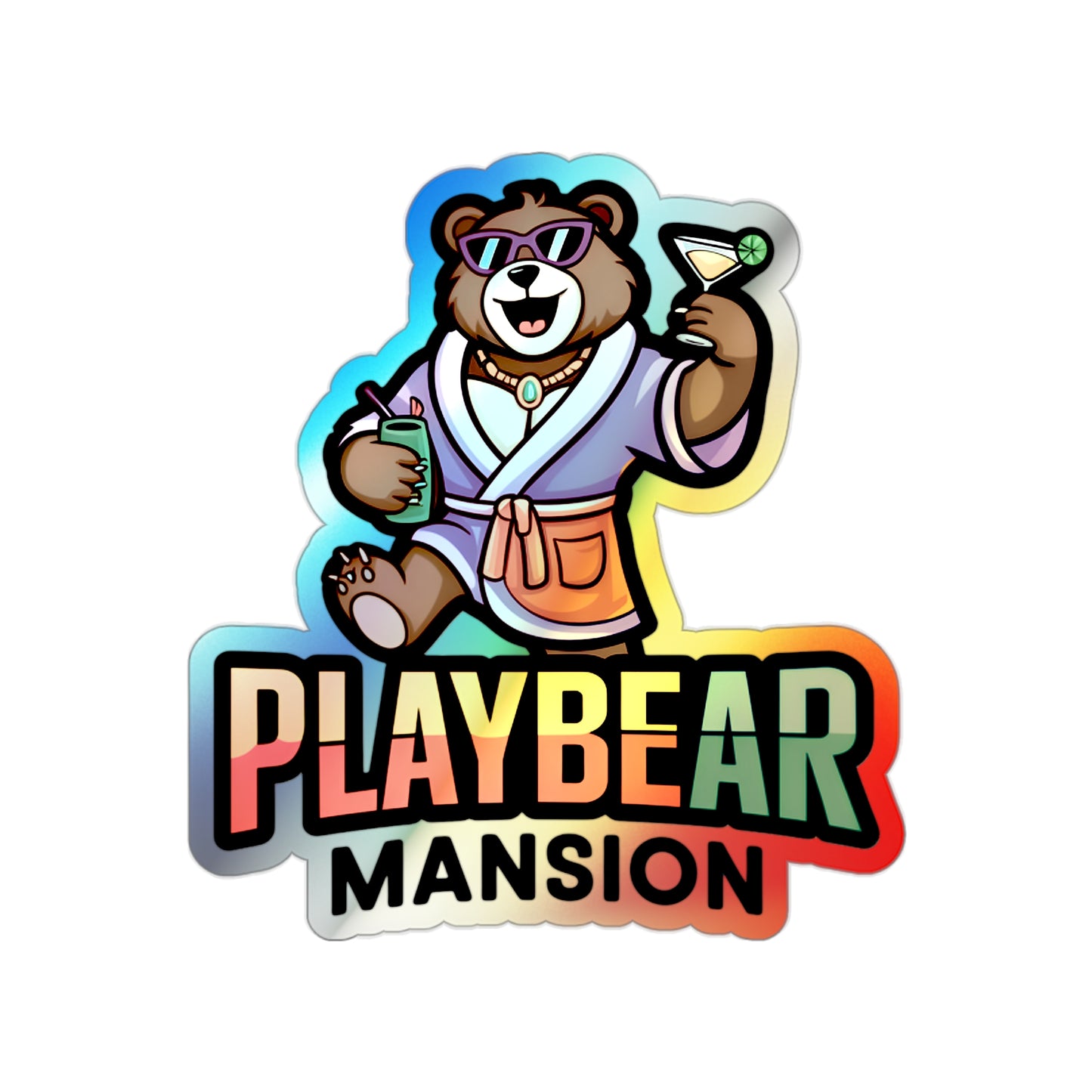 Holographic Playbear Mansion Stickers