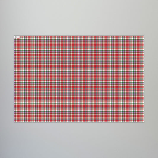 Christmas Red & White Detroit MI Plaid Gift Wrapping Paper Roll