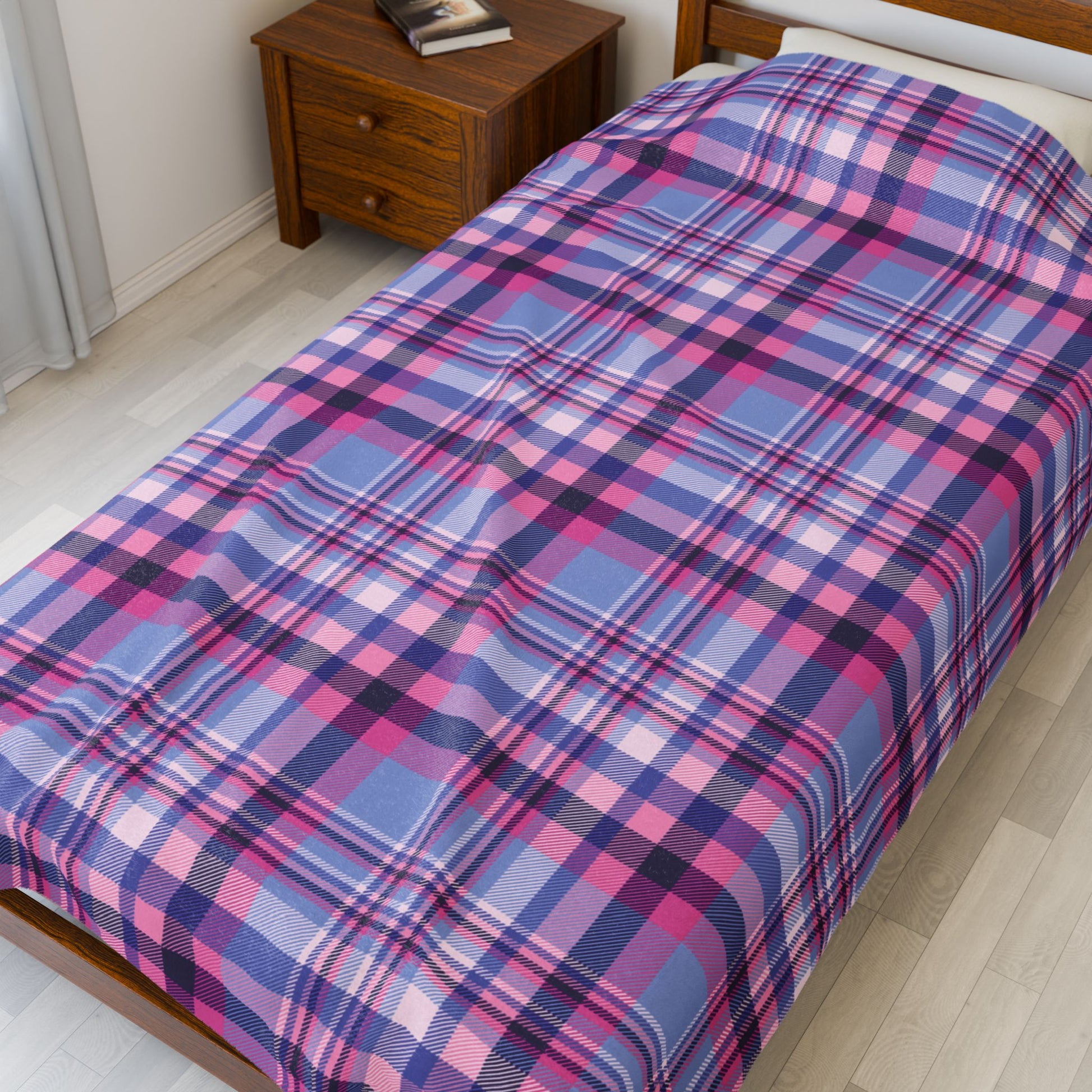 Omnisexual Plaid Velveteen Plush Blanket