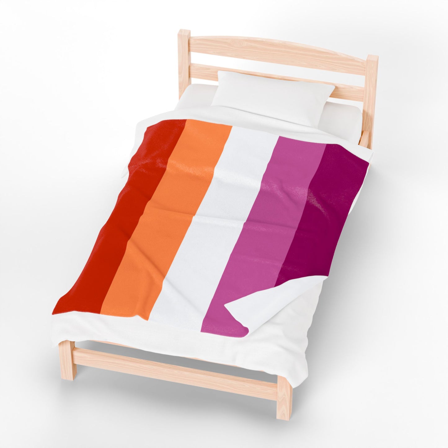 Velveteen Plush Lesbian Sunset Pride Flag Blanket