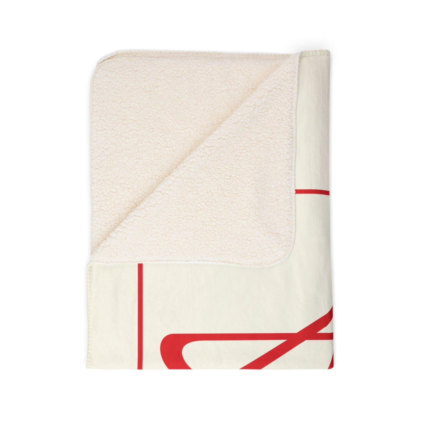 AMC Square Logo Ivory Fleece Sherpa Blanket