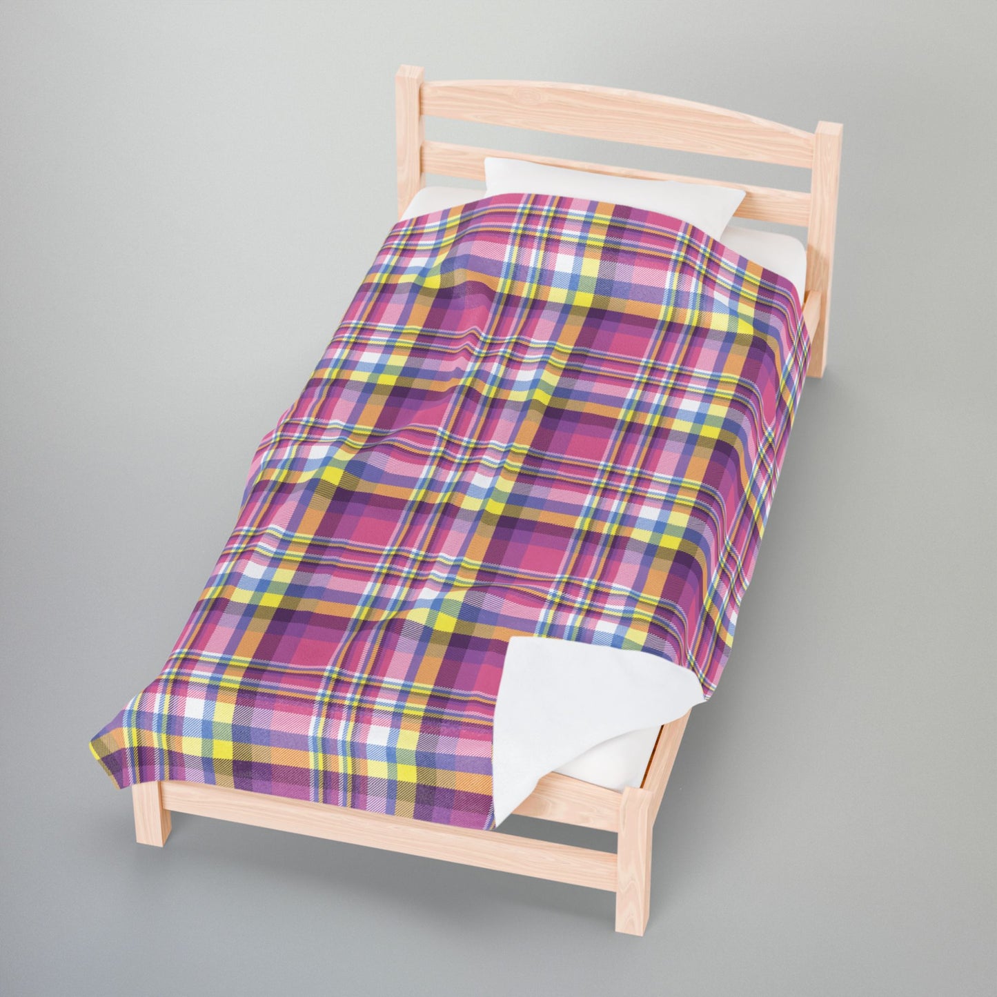 Bigender Yellow Pride Plaid Velveteen Plush Blanket