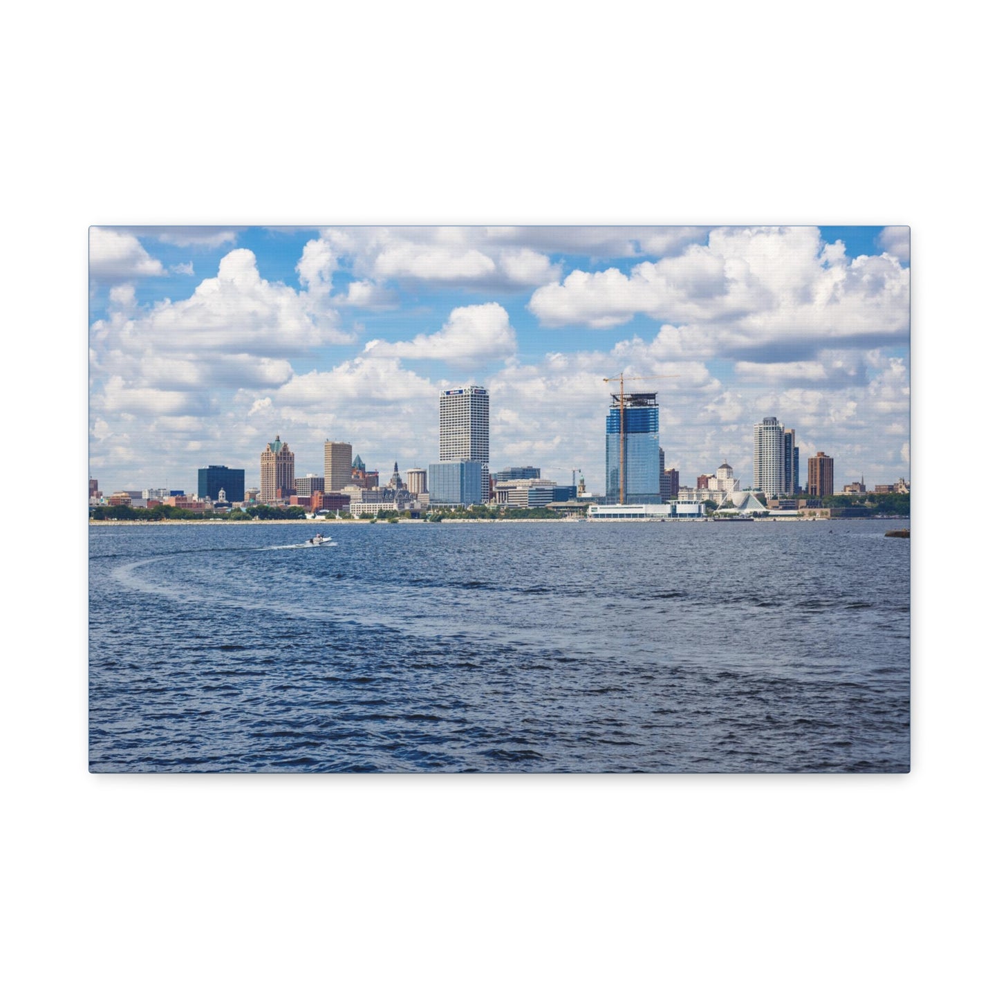 Milwaukee Wisconsin Skyline du lac Michigan, photographie sur toile Wrap Wall Art