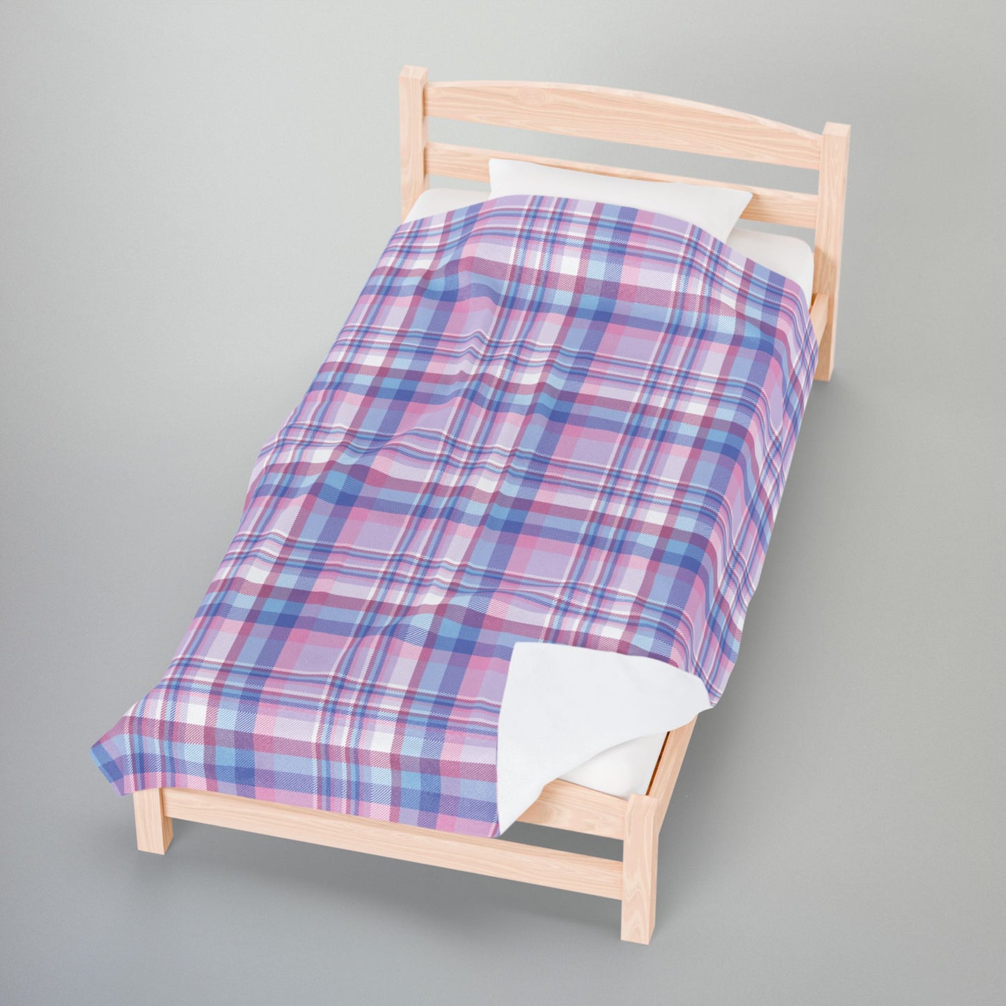 Bigender Pride Plaid Velveteen Plush Blanket