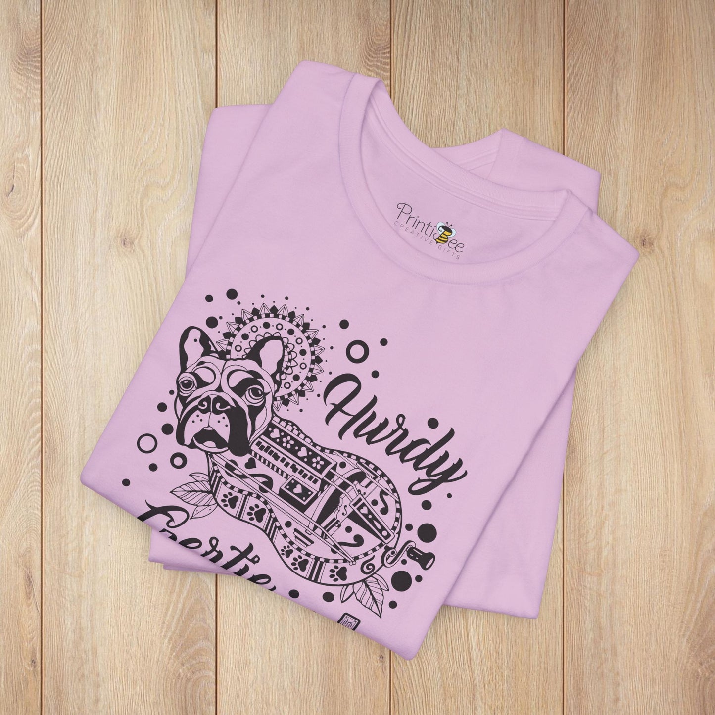 Hurdy Gertie Tee, Frenchton Dog Line Art Shirt