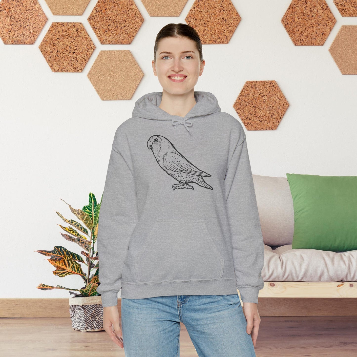Holly Girl, Lovebird Line Art Hoodie