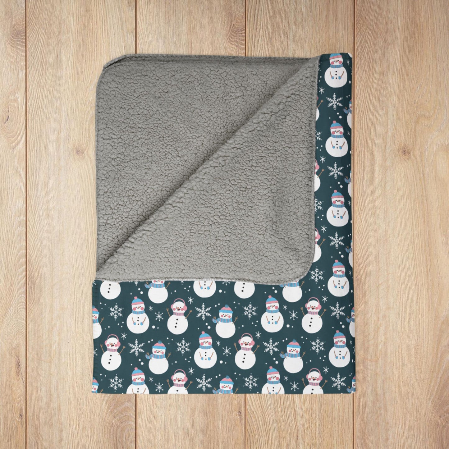 Transgender Pride Snowman Fleece Sherpa Blanket