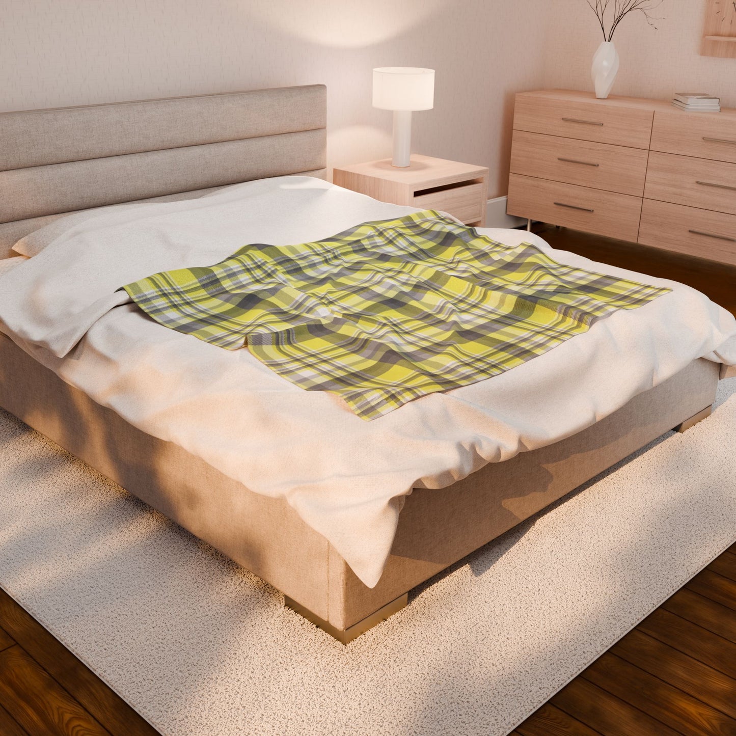 Demigender Pride Plaid Velveteen Plush Blanket