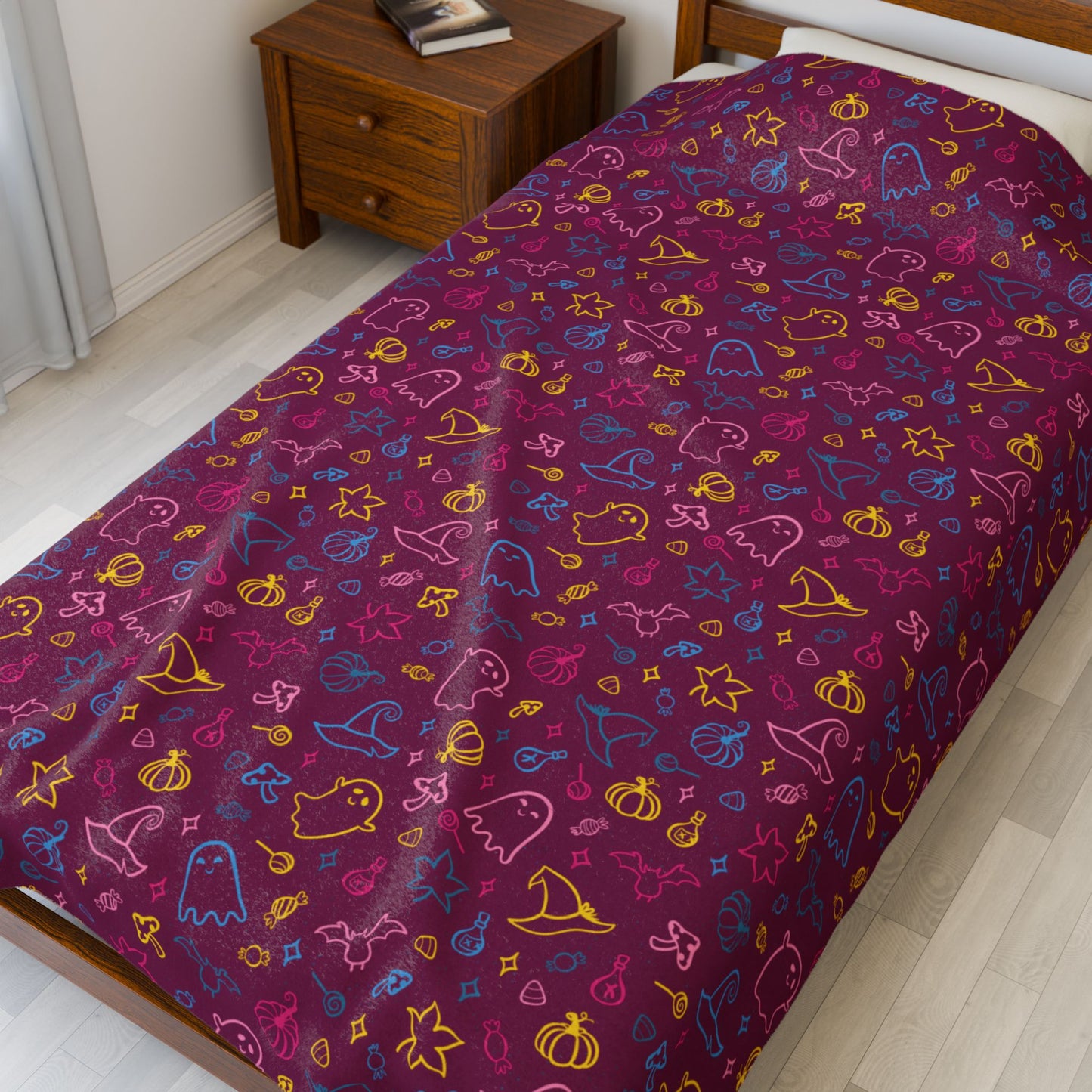 Pansexual Pride Halloween Velveteen Plush Blanket