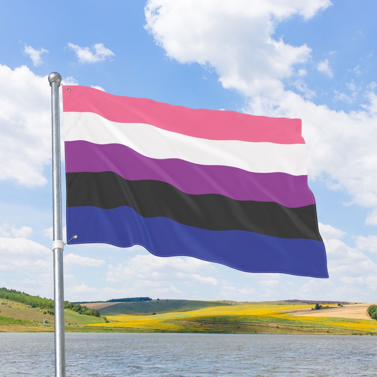 Genderfluid Pride Flag with Grommets