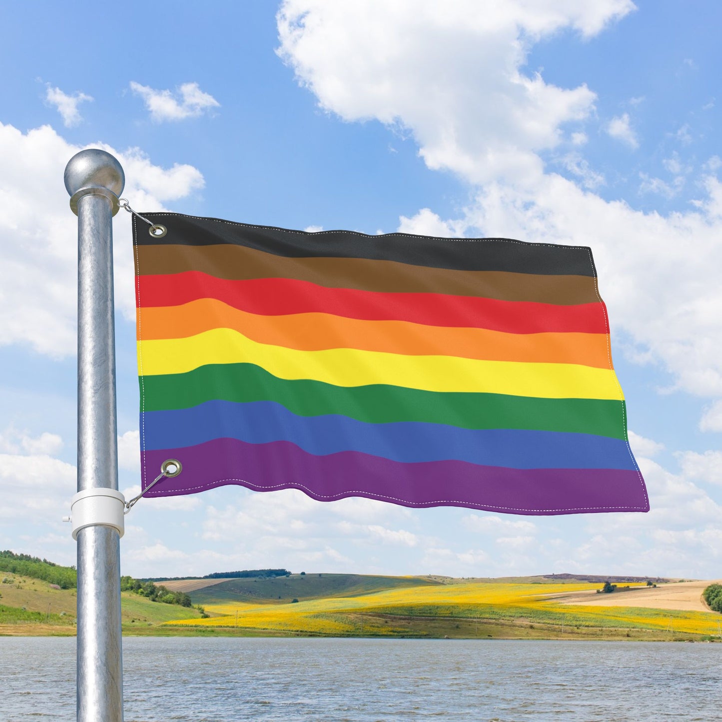 Philadelphia Philly Rainbow Pride Double-Sided Flag with Grommets