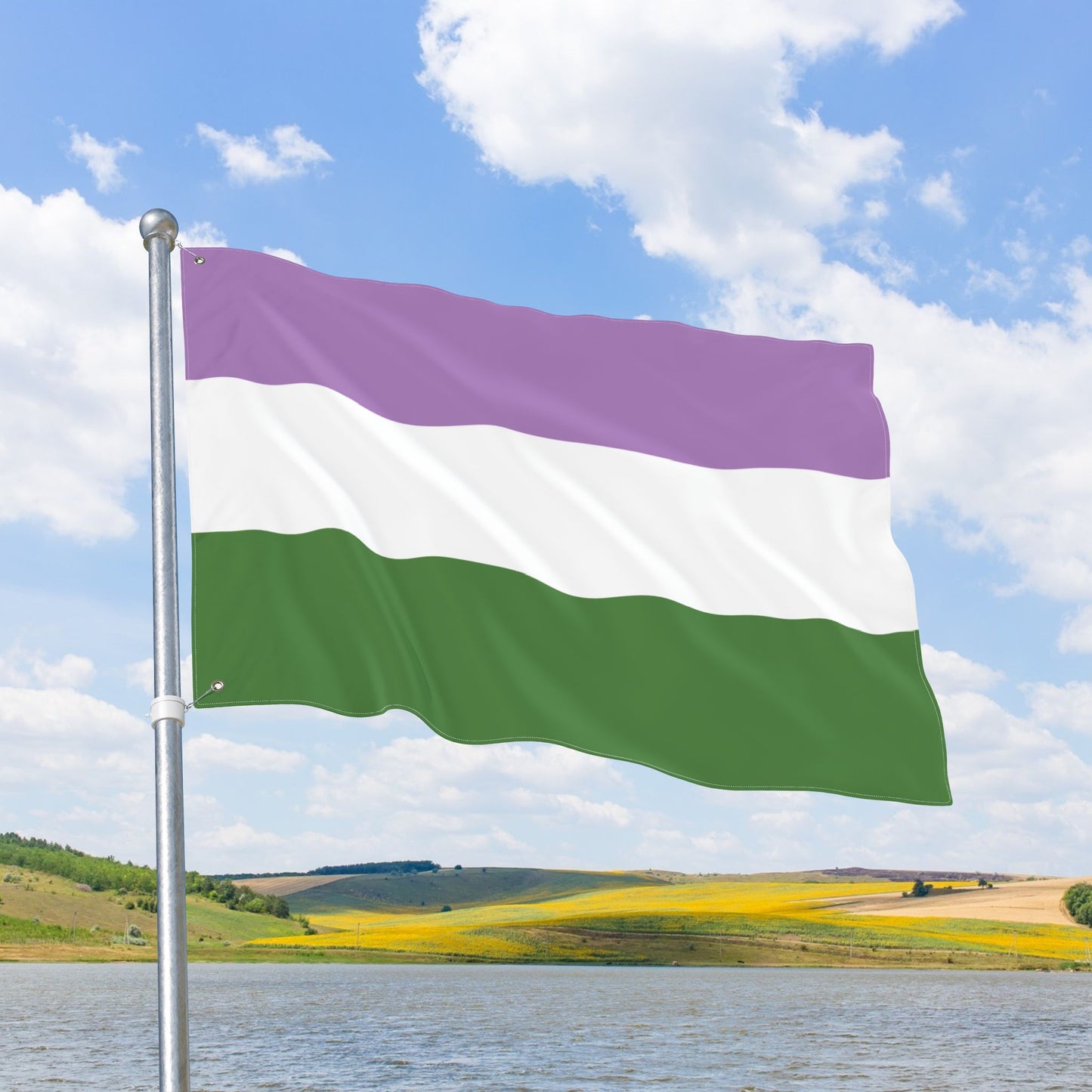 Genderqueer Pride Flag with Grommets