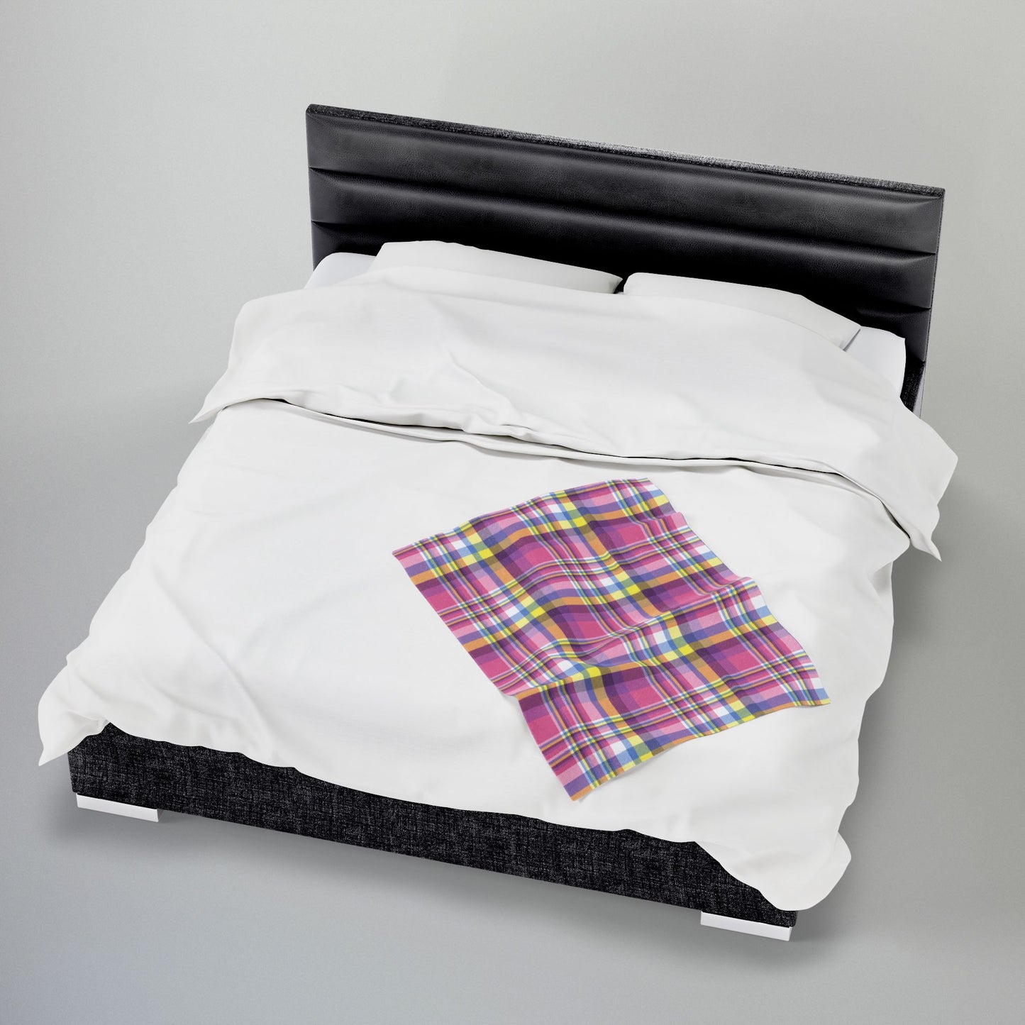 Bigender Yellow Pride Plaid Velveteen Plush Blanket
