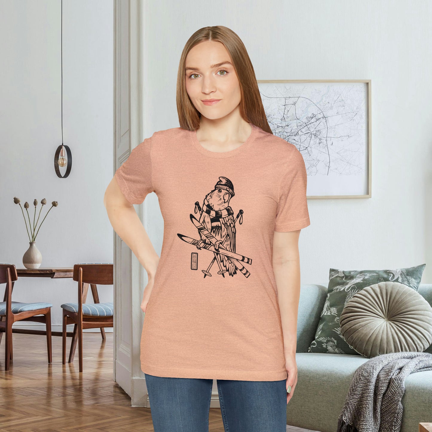 Lovebird Goes Skiing, Line Art Tee
