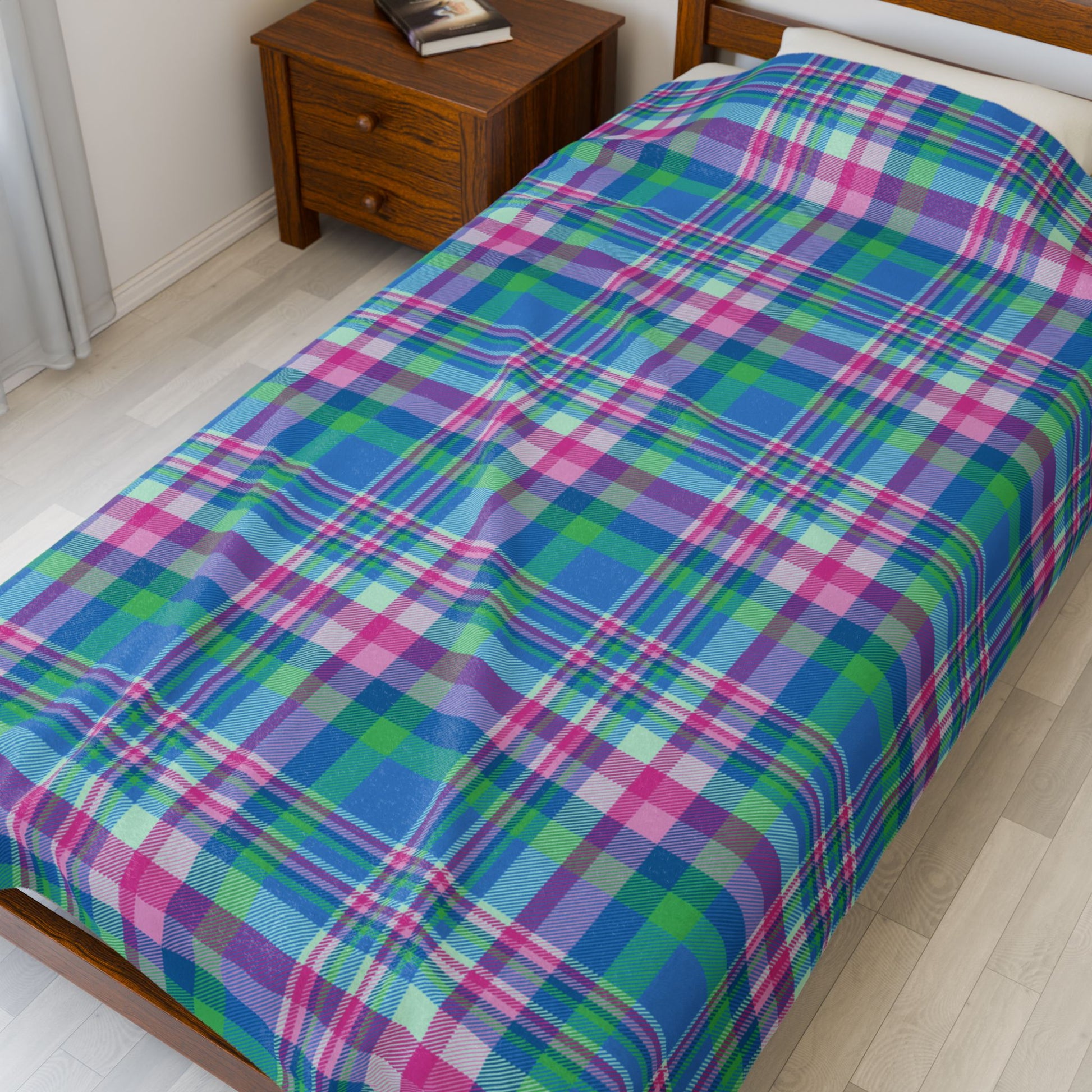 Polysexual Pride Plaid Velveteen Plush Blanket