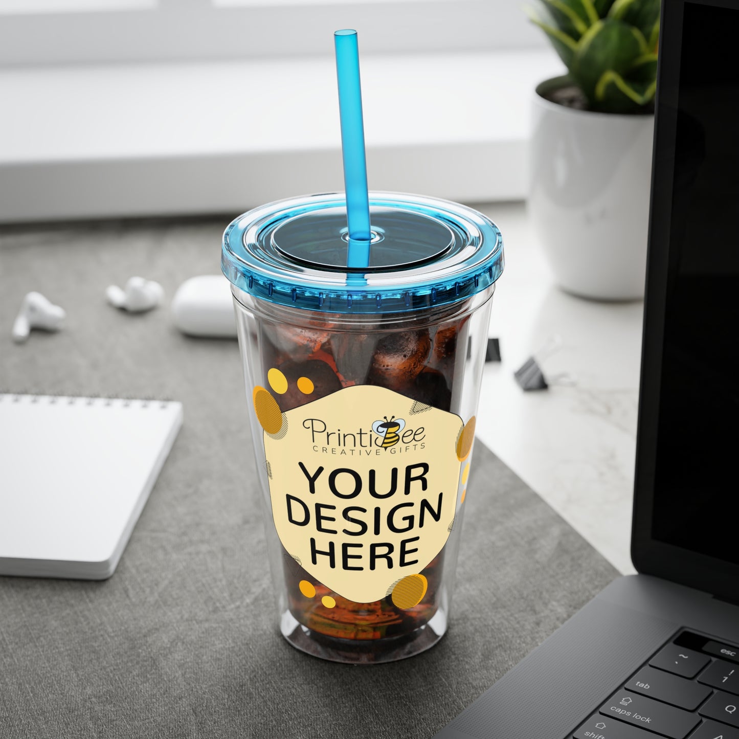 Custom 16oz Tumbler with Straw