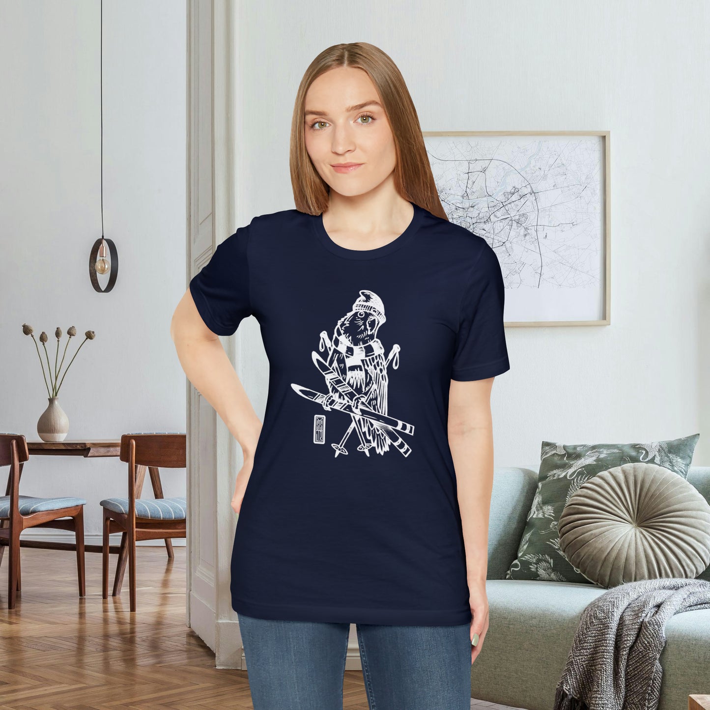 Lovebird Goes Skiing, Line Art Tee