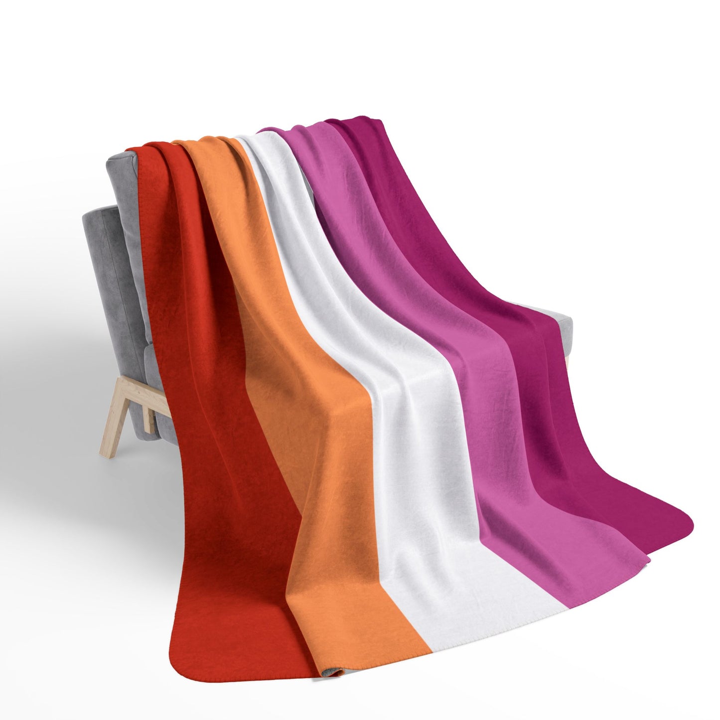 Lesbian Sunset Pride Flag Fleece Sherpa Blanket