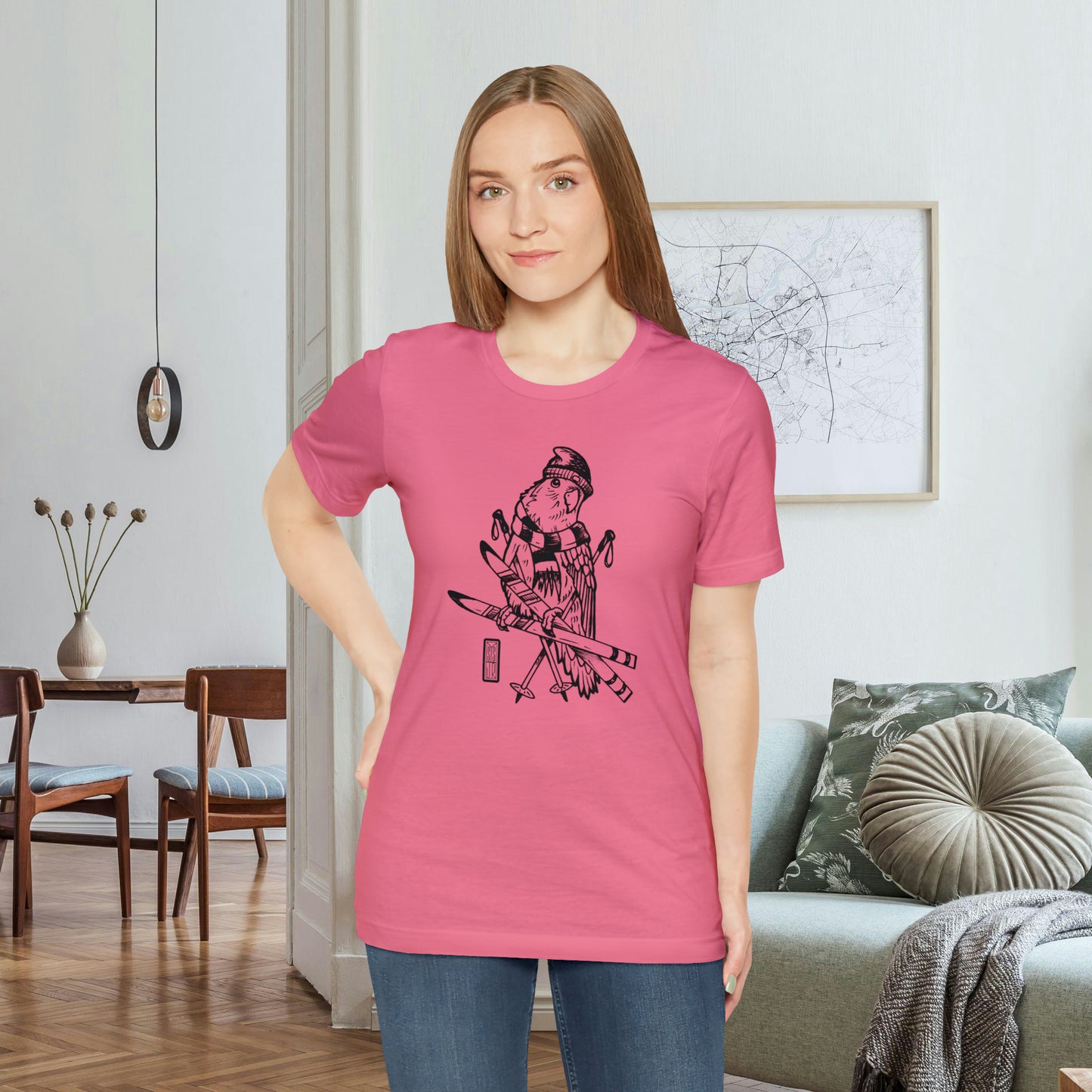 Lovebird Goes Skiing, Line Art Tee