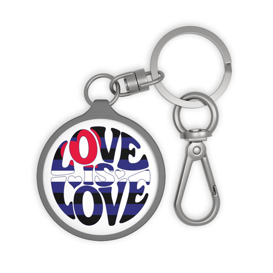Leather Pride Love is Love Keychain