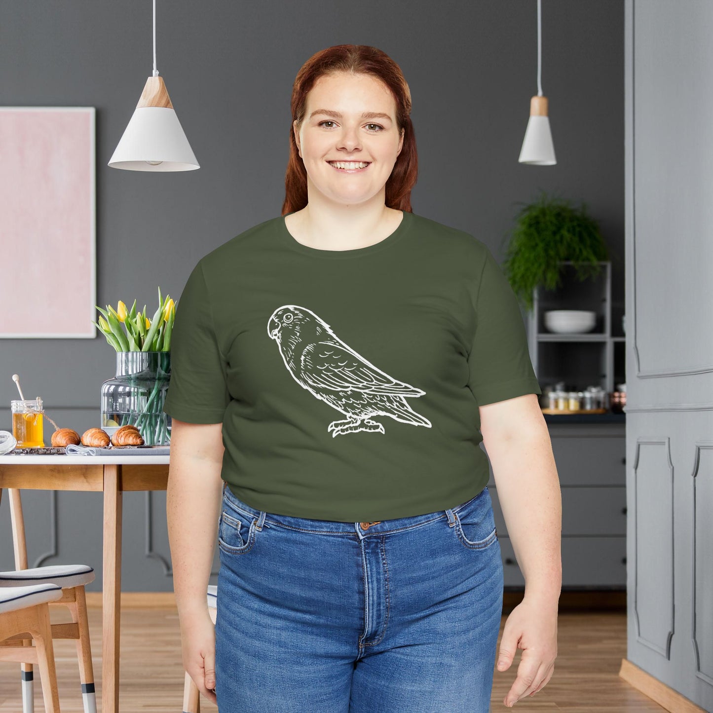 Holly Girl Lovebird, Line Art Tee