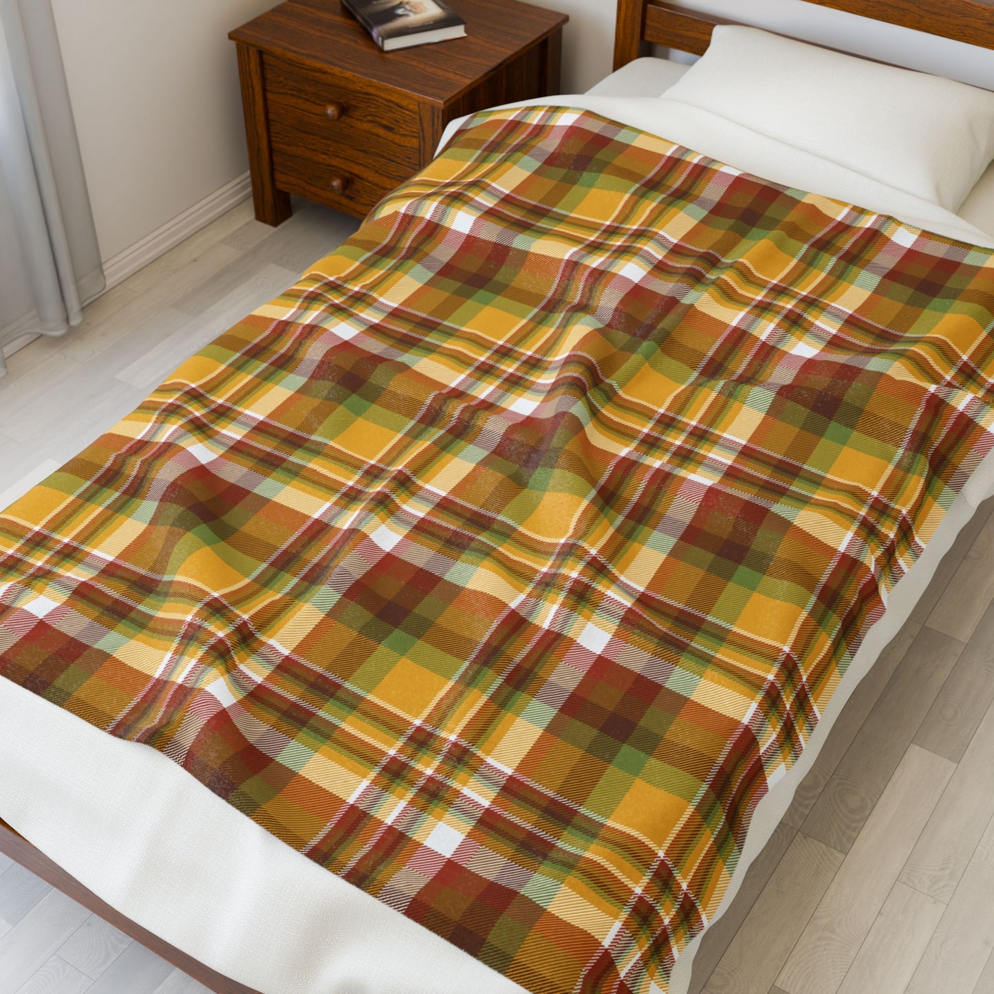 Thanksgiving Plaid Velveteen Plush Blanket