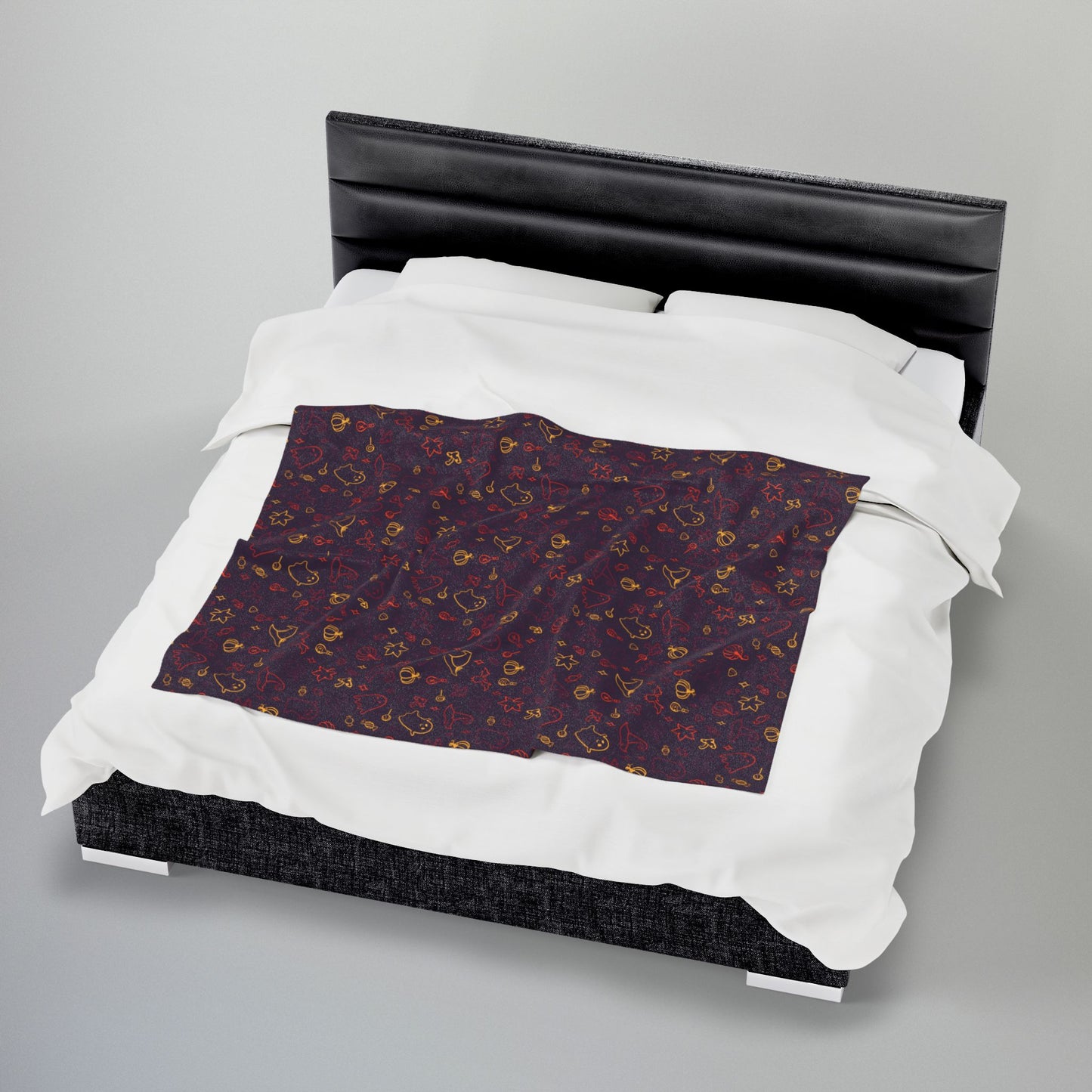 Halloween Maroon Multiolor Pattern Plaid Velveteen Plush Blanket