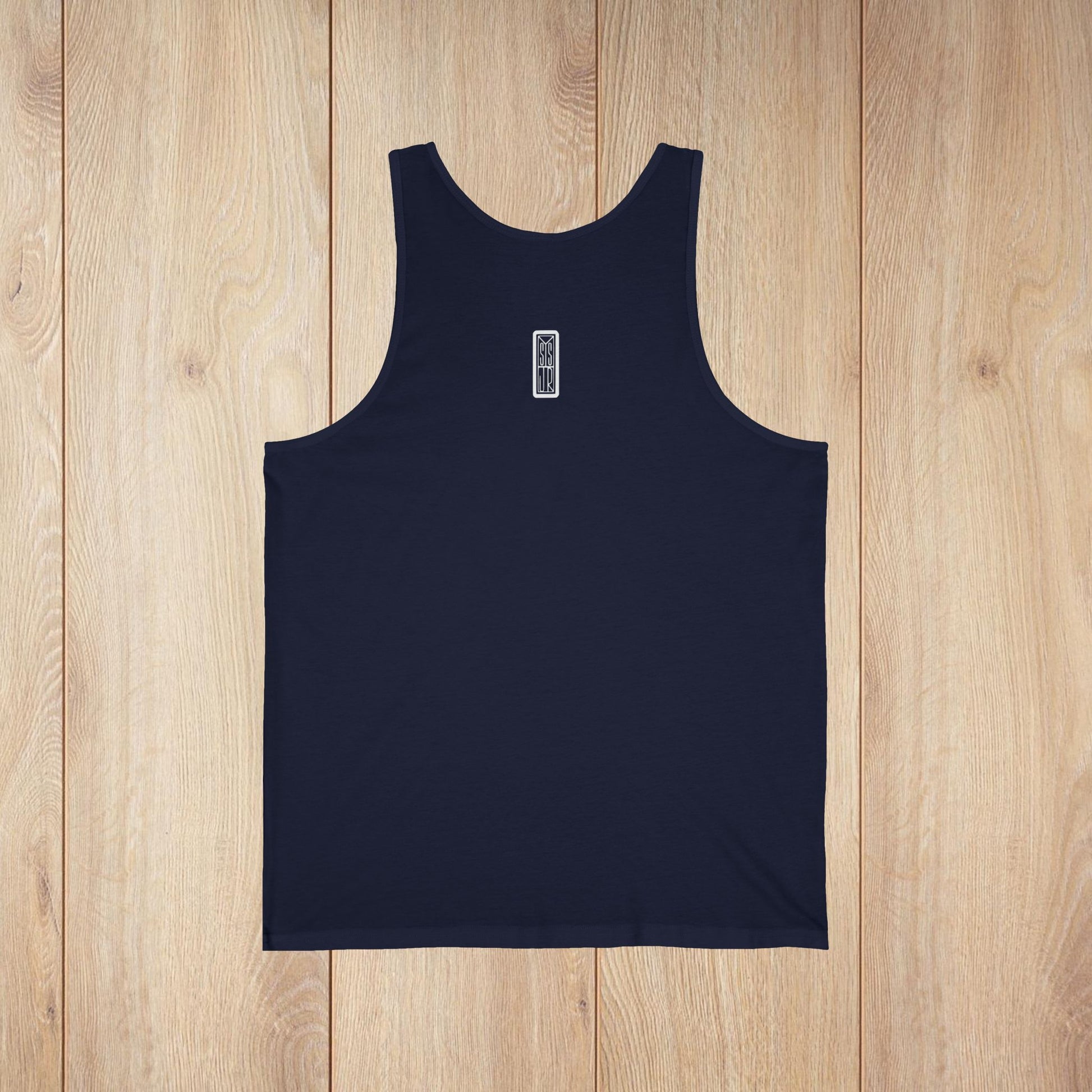 3 Lovebirds in Winter Wear & Perched on a Candy Cane, Unisex Jersey Tank Top