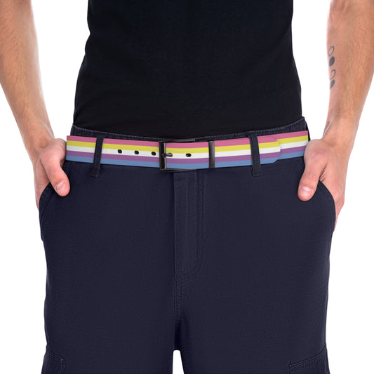 Black Metal 50'' Bigender Pride Flag Belt