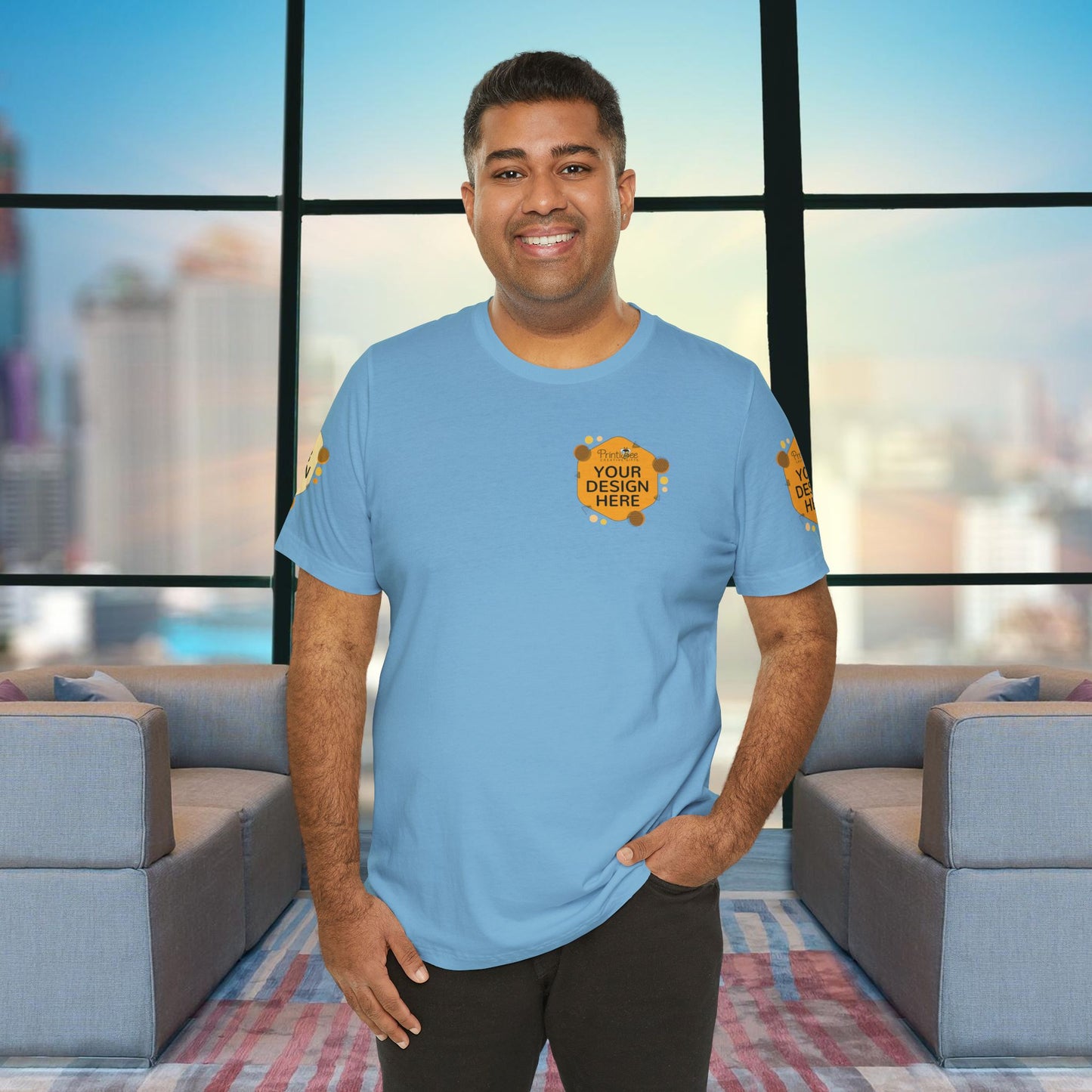 Custom Blue & Teal Tees for BELLA+CANVAS® 3001
