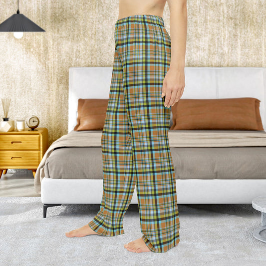 Women’s Brown, Green & Blue Mason OH Plaid Pajama Pants
